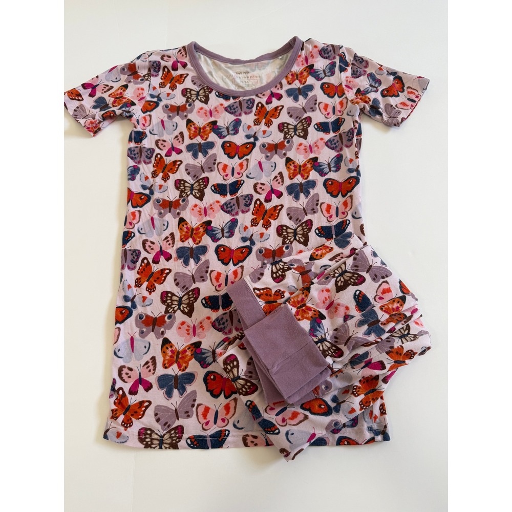 Little Sleepies Butterfly Kisses Bamboo Pajama Set Kids 12/14